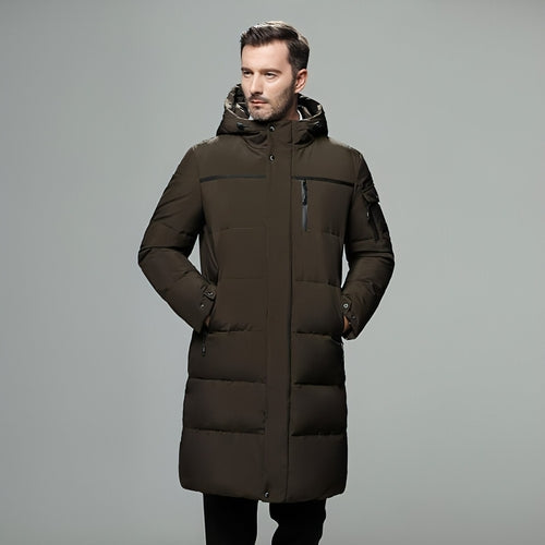 Plumífero largo acolchado para hombre