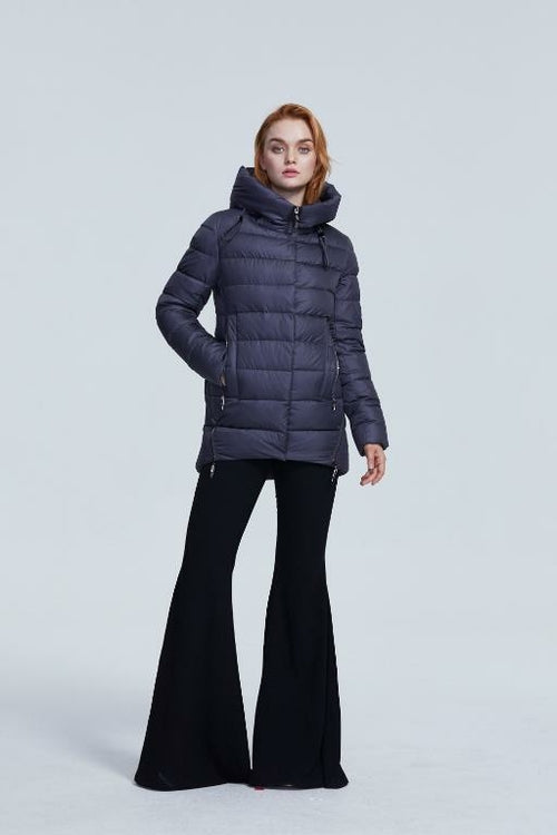 Abrigo de invierno con capucha para mujer, chaqueta informal tipo parka para mujer