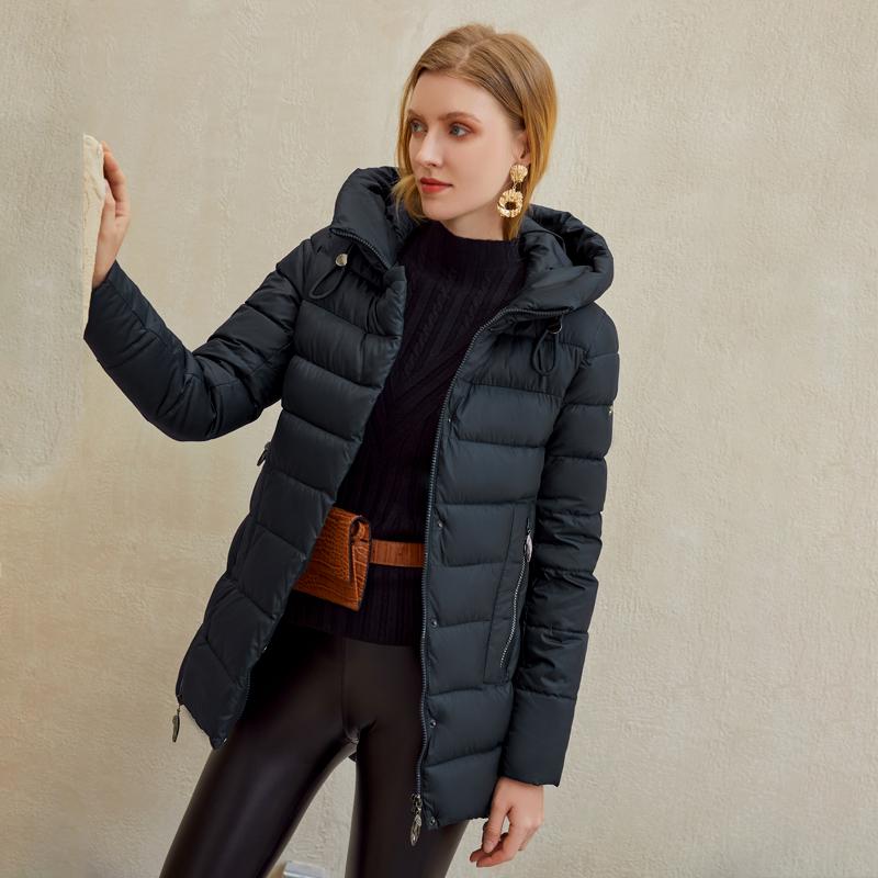 Abrigo de invierno con capucha para mujer, chaqueta informal tipo parka para mujer