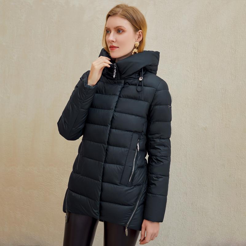 Abrigo de invierno con capucha para mujer, chaqueta informal tipo parka para mujer
