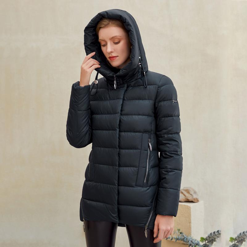 Abrigo de invierno con capucha para mujer, chaqueta informal tipo parka para mujer