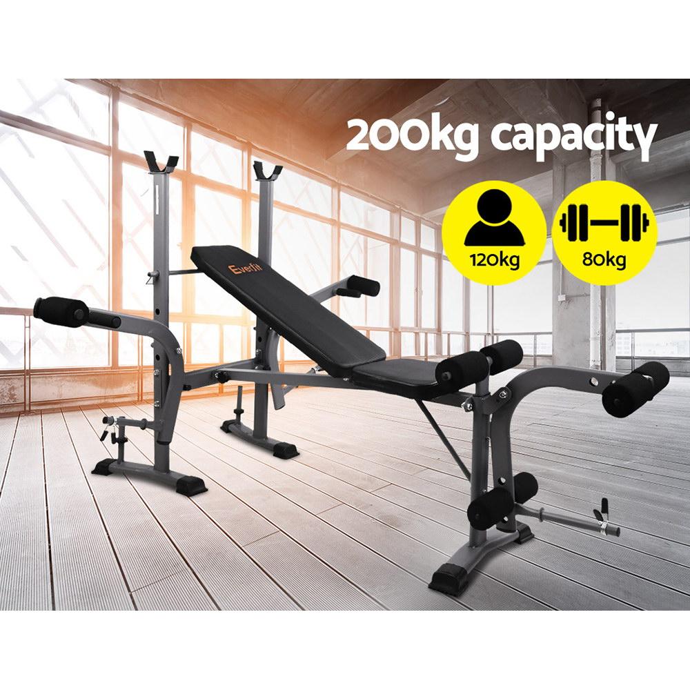 Banco de Pesas Everfit 8 en 1 Plegable Ajustable para Gimnasio en Casa