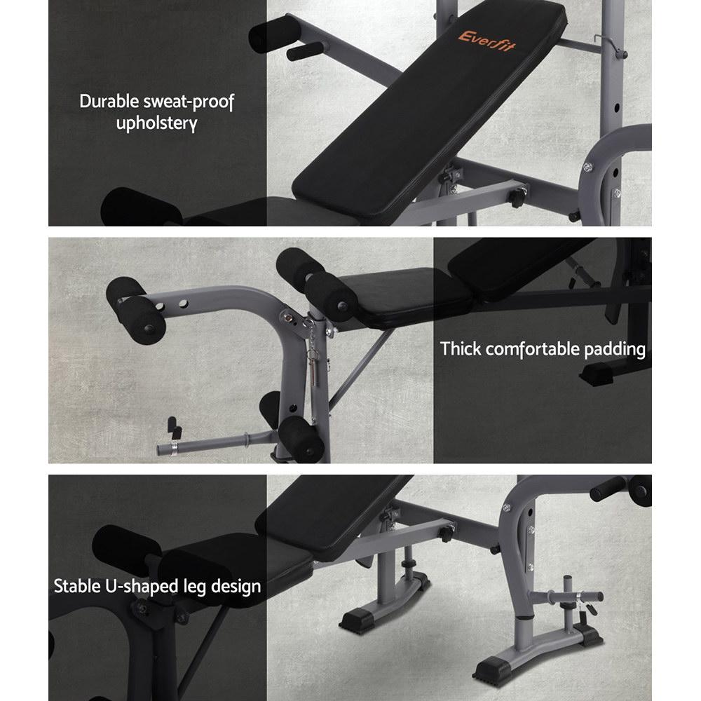 Banco de Pesas Everfit 8 en 1 Plegable Ajustable para Gimnasio en Casa