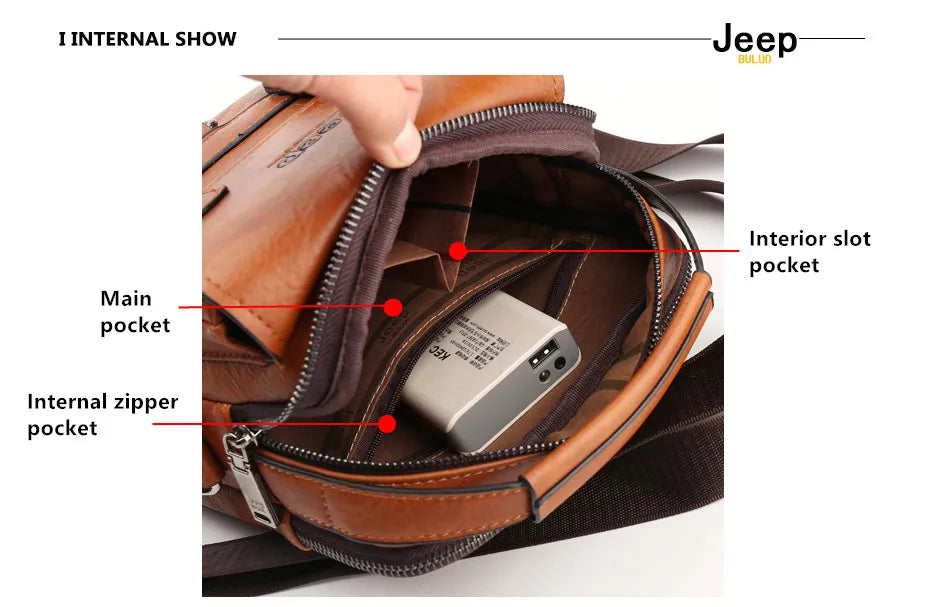 JEEP BULUO Multi-function Business Handbags Men New Man&