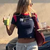 Wholesale 2026 Y2K Women Streetwear Custom OEM Logo Knitted Crop Top Sexy Breathable Short Summer
