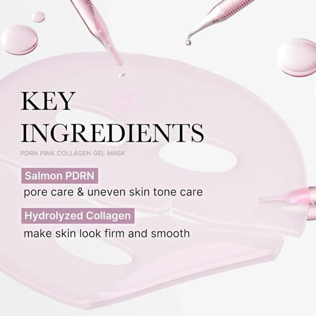 (4 unidades) Caja de mascarillas de gel de colágeno rosa PDRN de Medicube
