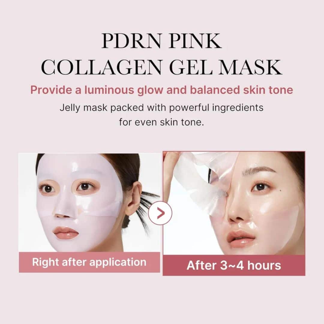 (4 unidades) Caja de mascarillas de gel de colágeno rosa PDRN de Medicube