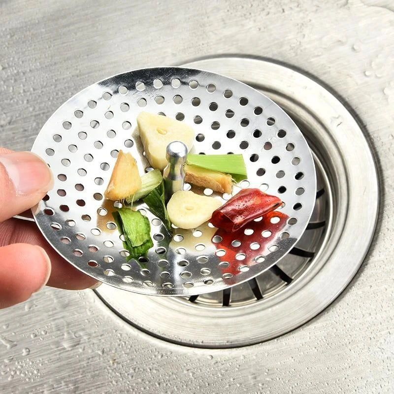 Colador de fregadero de cocina, tapón, filtro de drenaje de repuesto de acero inoxidable, recogedor de pelo para bañera, trampa para residuos, accesorios de baño