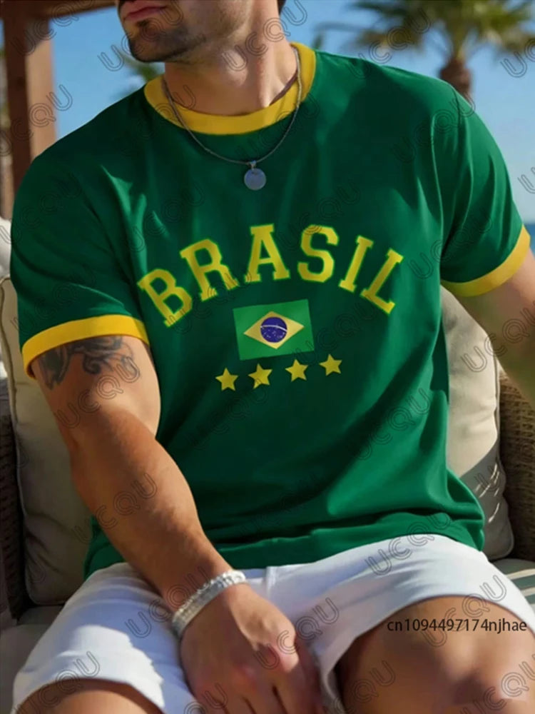 Summer New Brazilian Flag 3D Printed Large-sized Men&