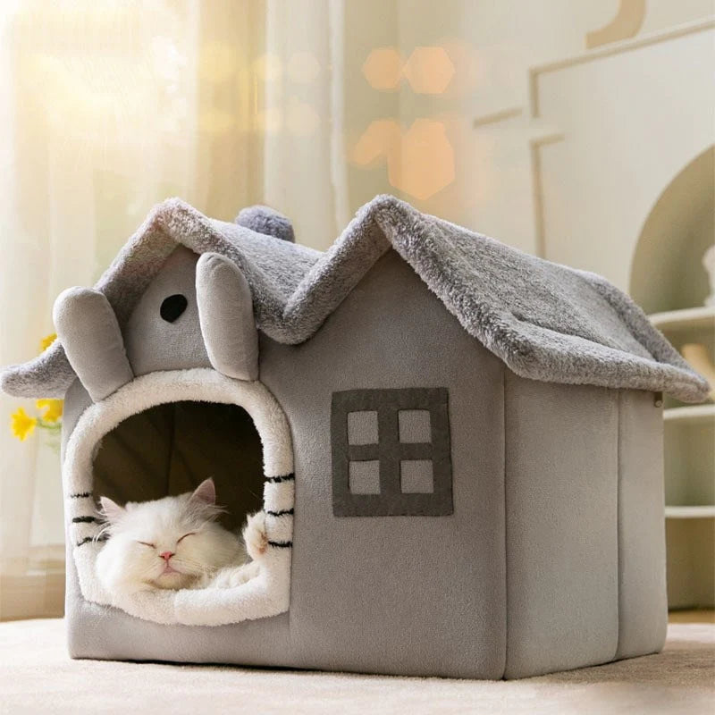Casa de Peluche para Mascotas con Techo Removible