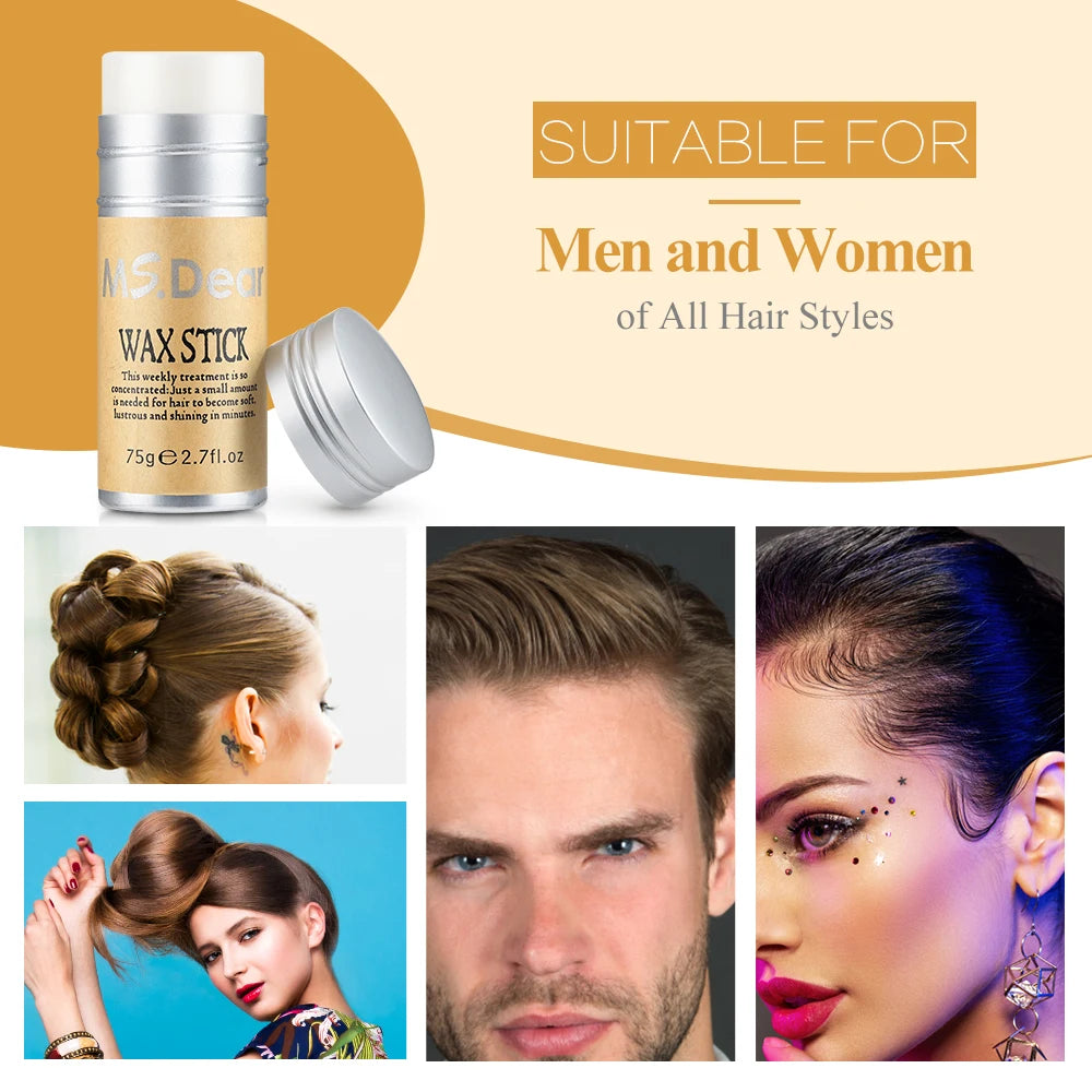 Cera en barra para pelucas, cera profesional en barra para el cabello, crema en gel no grasosa, cera en barra para el cabello para hombres y mujeres, artefacto para cabello roto