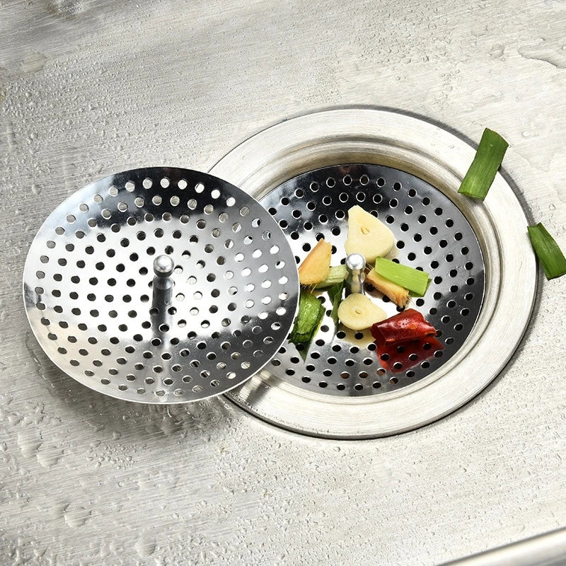 Colador de fregadero de cocina, tapón, filtro de drenaje de repuesto de acero inoxidable, recogedor de pelo para bañera, trampa para residuos, accesorios de baño