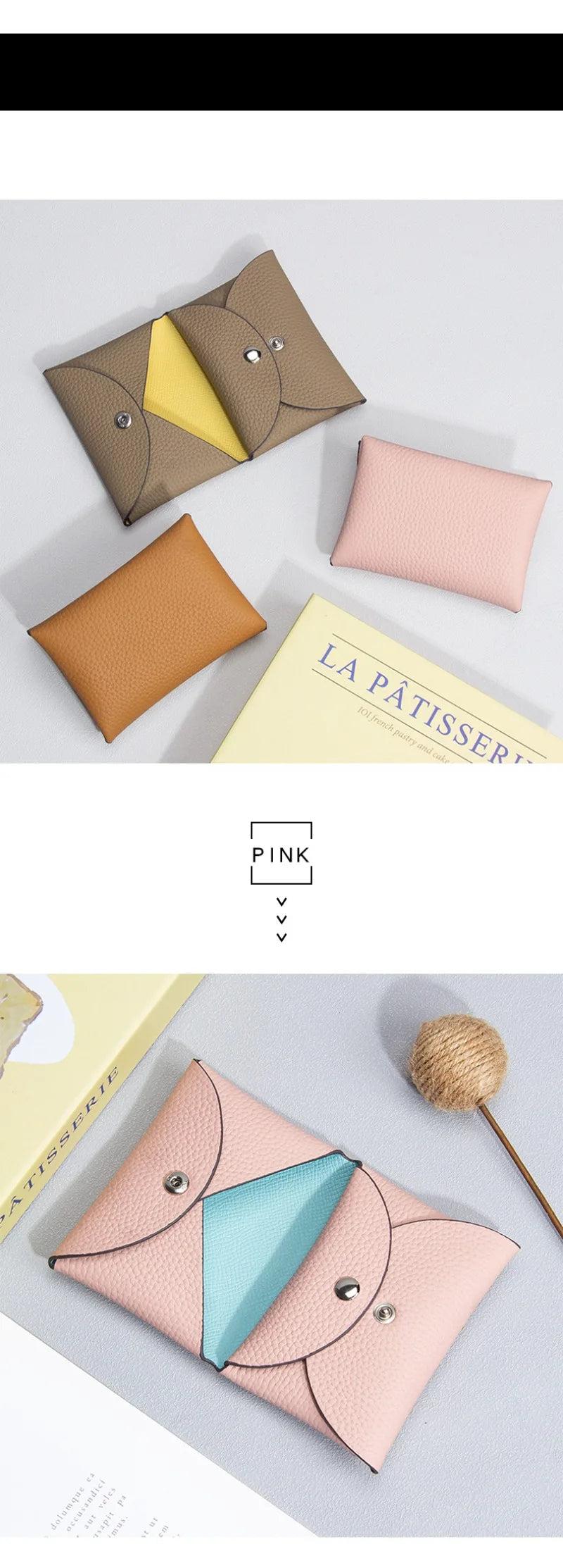 Cowhide Mini Envelope Card Bag Women&