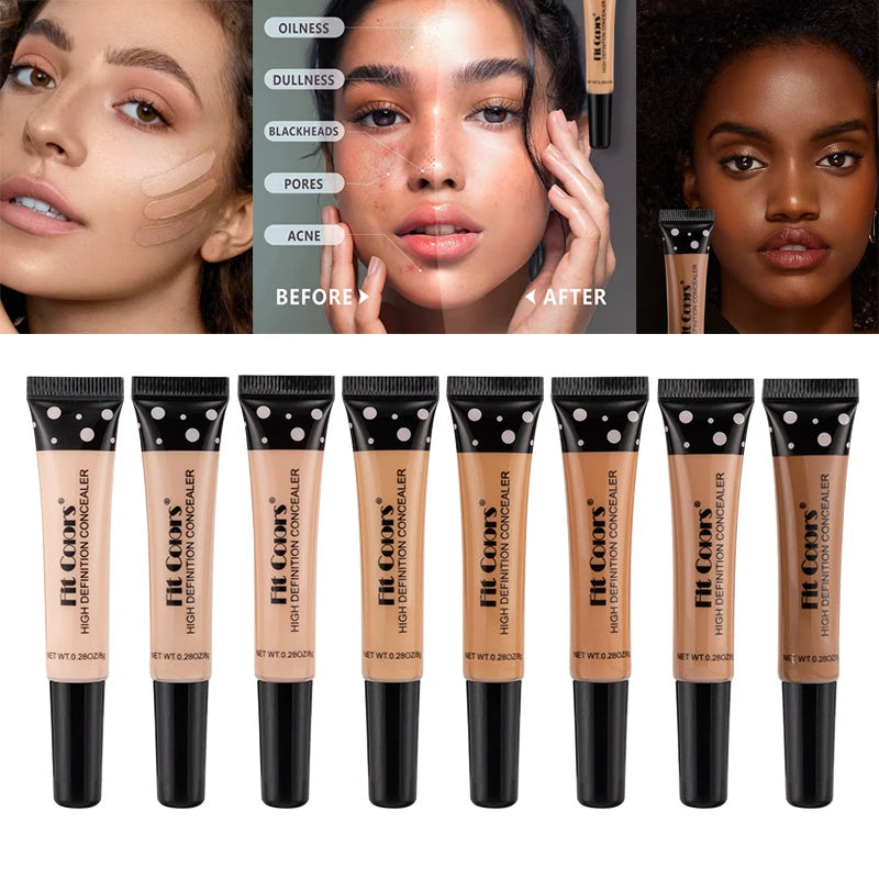 Corrector Líquido de Cobertura Completa Base de Maquillaje BB Cream de 8 Colores Transpirable Natural Iluminador Maquillaje Ojeras Crema Cosmética