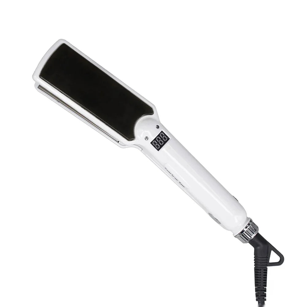 RUCHA Professional Hair Straightener Wide Plate Titanium Flat Iron Rapid Heating LCD Display PTC Treatment Hair Iron and Brush
