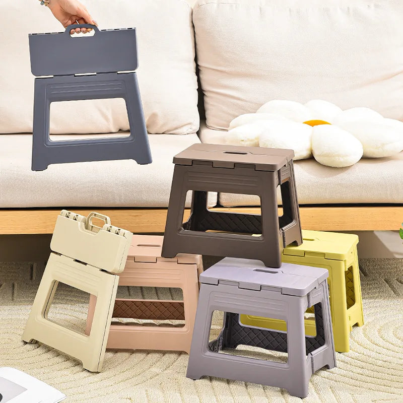 Lightweight Thickened Folding Stool for Outdoor Camping Fishing - Portable Integrated Design Home Travel Garden Magza Stool