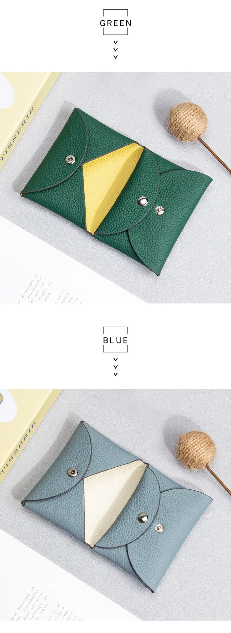 Cowhide Mini Envelope Card Bag Women&