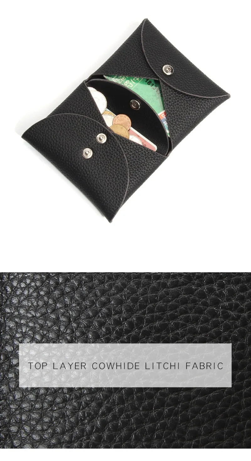 Cowhide Mini Envelope Card Bag Women&