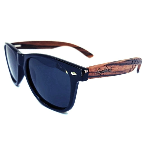Gafas de sol de madera de cebra, estrellas y barras, con estuche de madera, polarizadas,