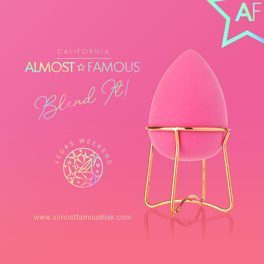 Esponja para Maquillaje Almost Famous con Soporte Oro Rosado