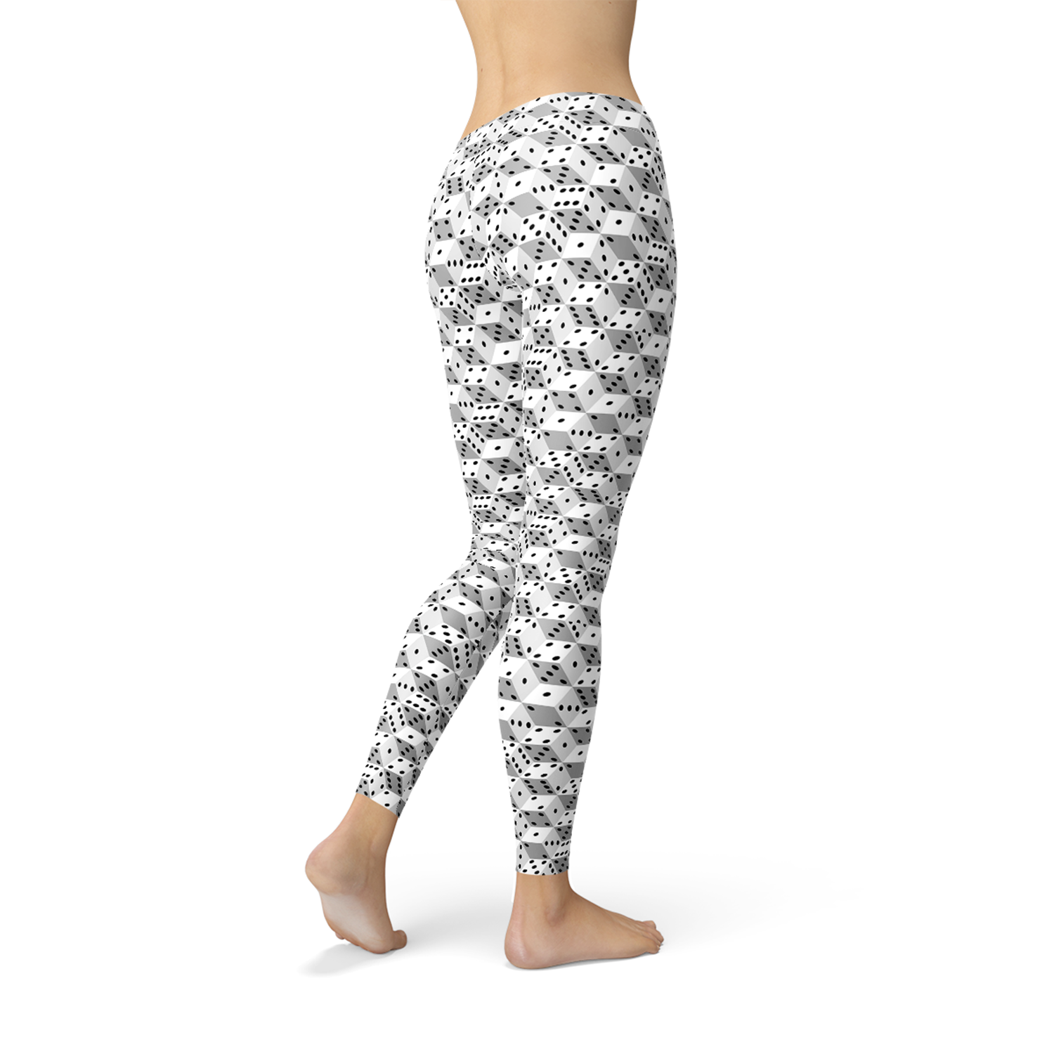 Leggings de dados blancos y negros para mujer