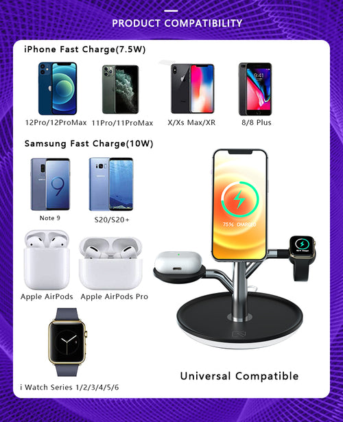 Base de carga inalámbrica para iPhone, Apple Watch y AirPods