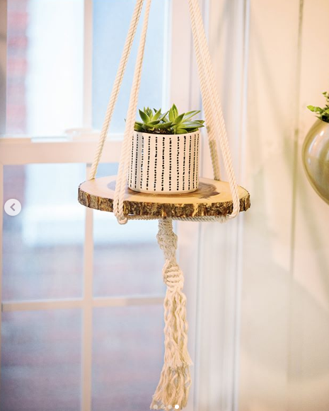Soporte de macramé para plantas, Cuelgaplantas de macramé, Planta