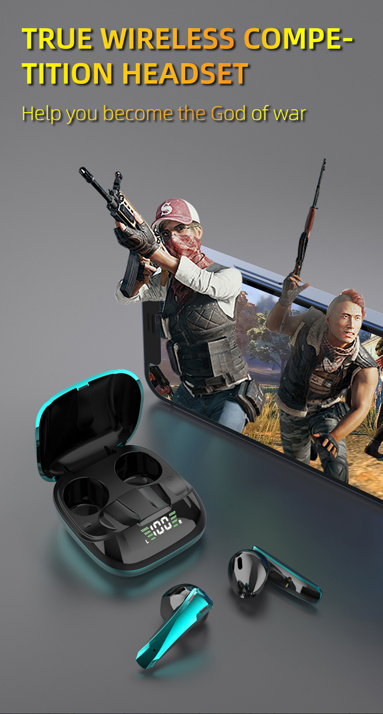 Auriculares inalámbricos TWS para juegos Bluetooth 5.0 con micrófono