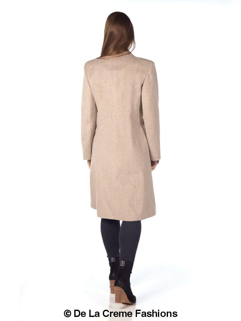 De La Creme - Abrigo largo de invierno de mezcla de mohair para mujer