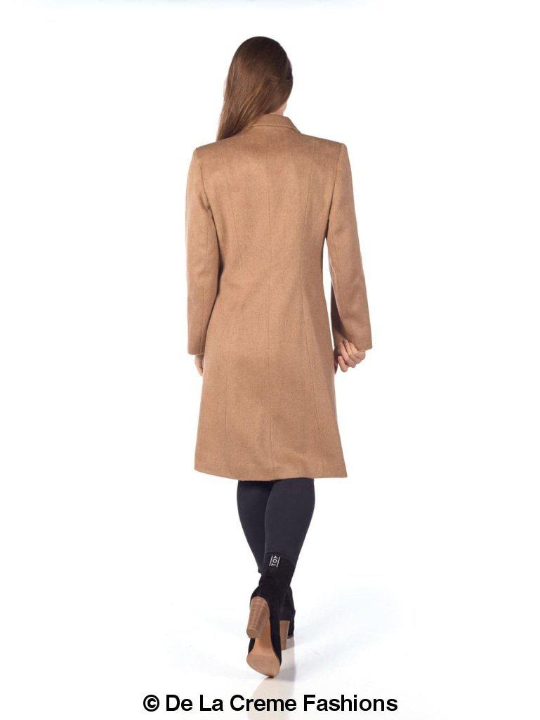 De La Creme - Abrigo largo de invierno de mezcla de mohair para mujer