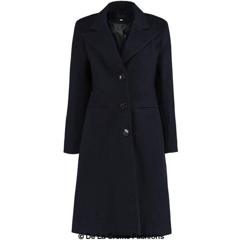 De La Creme - Abrigo largo de invierno de mezcla de mohair para mujer
