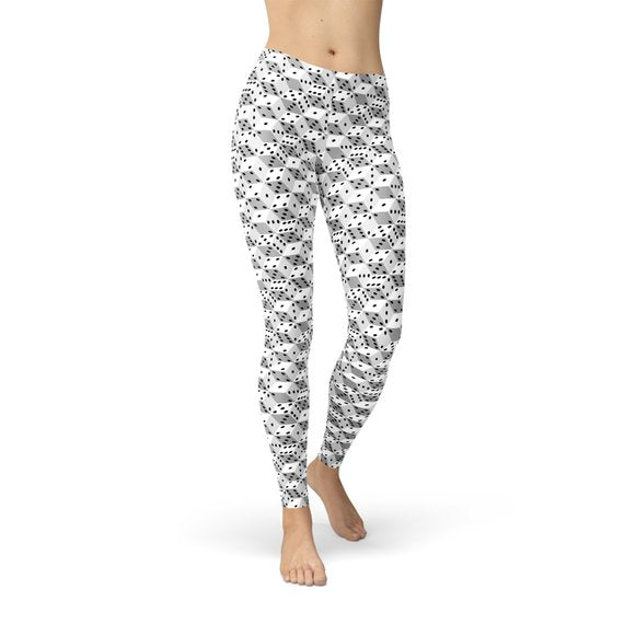 Leggings de dados blancos y negros para mujer