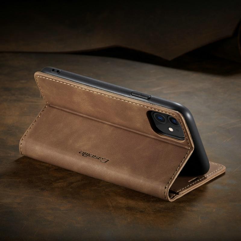 Estuche tipo billetera magnética de lujo con tapa para iPhone 7, 8, X, 11, 12, 13