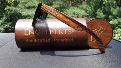 Gafas de sol de madera de cebra, estrellas y barras, con estuche de madera, polarizadas,