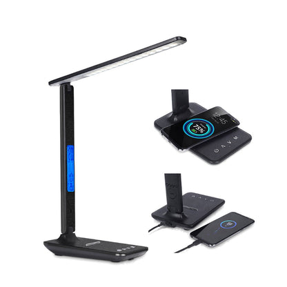 Lámpara Plus 3 en 1 con cargador de teléfono, reloj y termostato