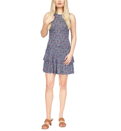 MICHAEL KORS Jersey de mujer con volantes sin forro estampado sin mangas cuello redondo
