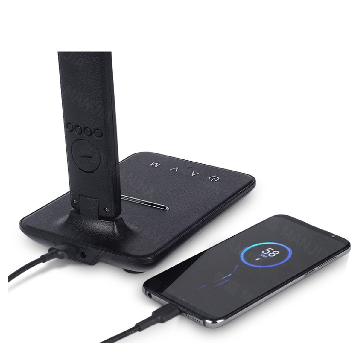 Lámpara Plus 3 en 1 con cargador de teléfono, reloj y termostato