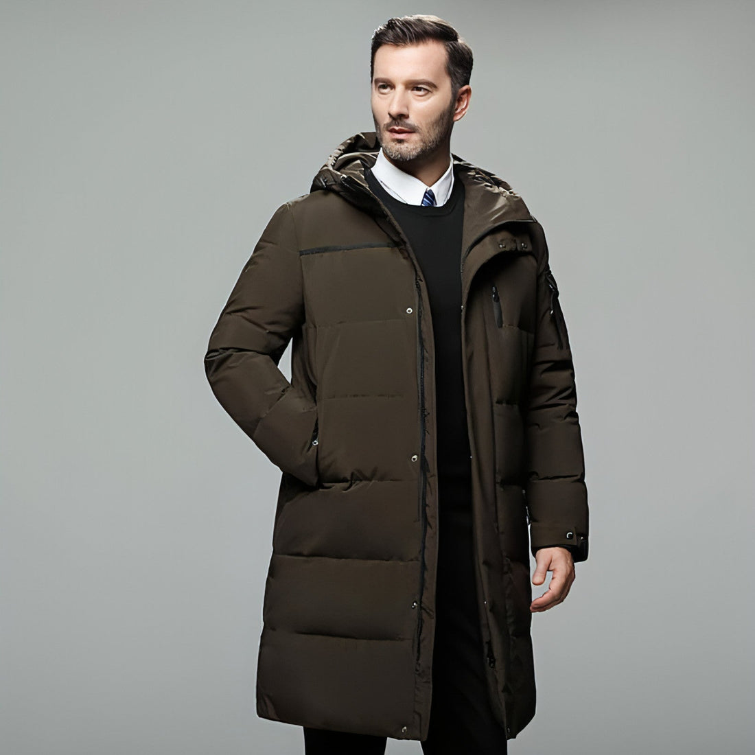 Plumífero largo acolchado para hombre