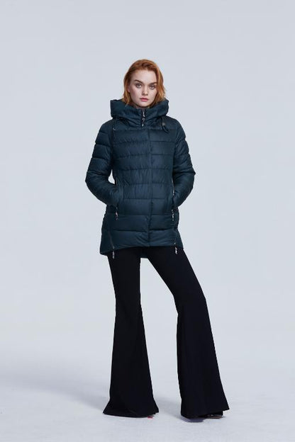 Abrigo de invierno con capucha para mujer, chaqueta informal tipo parka para mujer
