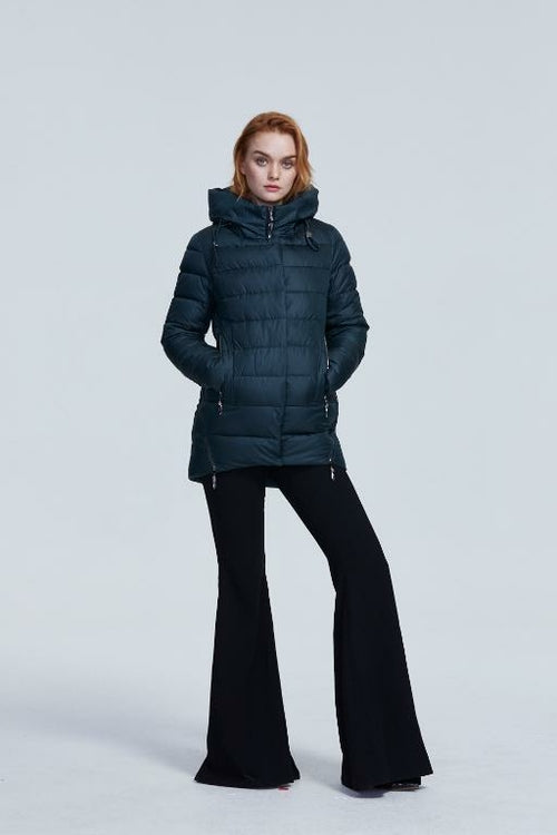 Abrigo de invierno con capucha para mujer, chaqueta informal tipo parka para mujer