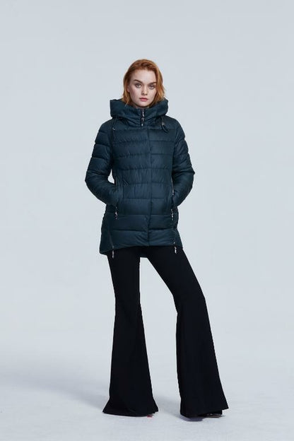 Abrigo de invierno con capucha para mujer, chaqueta informal tipo parka para mujer