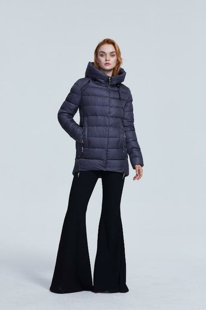 Abrigo de invierno con capucha para mujer, chaqueta informal tipo parka para mujer