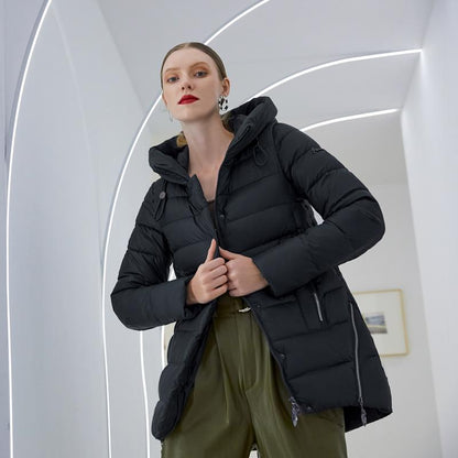 Abrigo de invierno con capucha para mujer, chaqueta informal tipo parka para mujer