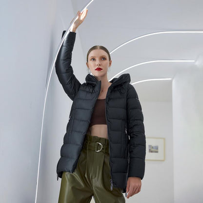Abrigo de invierno con capucha para mujer, chaqueta informal tipo parka para mujer