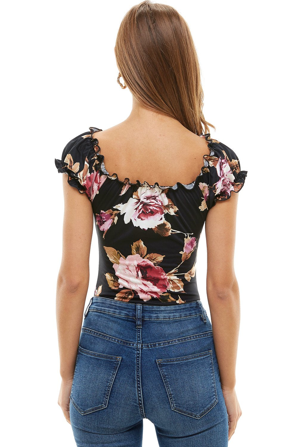 Body estampado floral estilo campesino