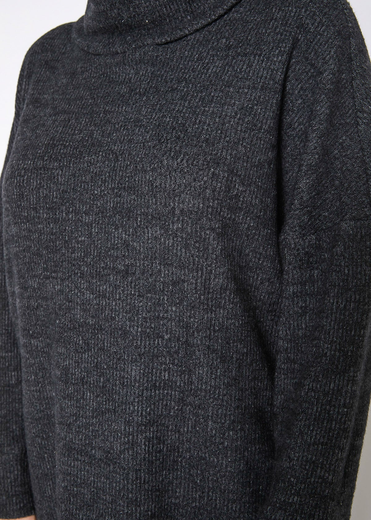 Jersey suéter de cuello alto, acanalado y oversize para mujer