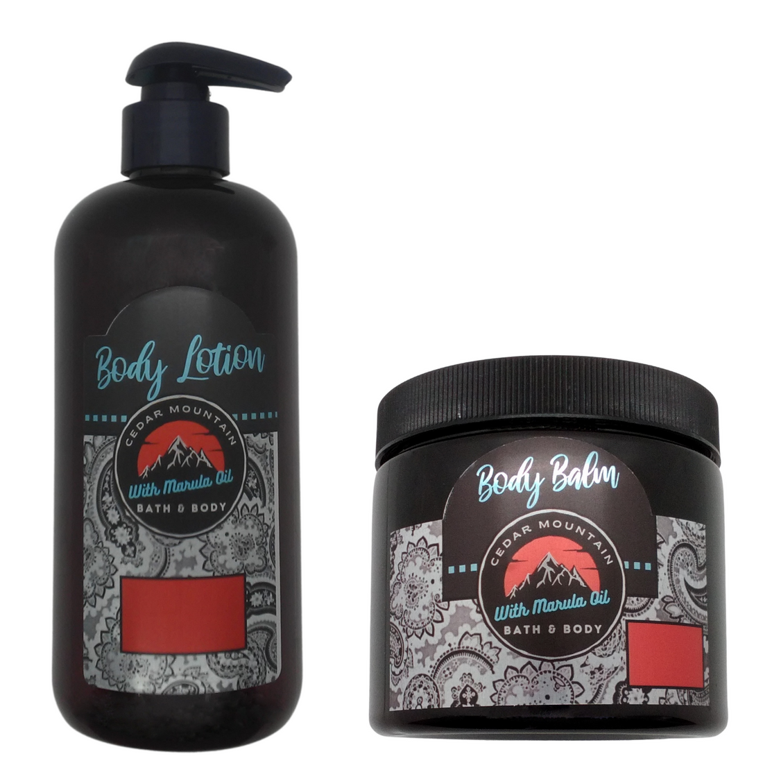 Loción y aceite corporal de marula con aroma a vainilla sensual de Cedar Mountain