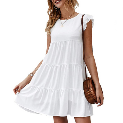 Vestido holgado de mujer con mangas casquillo