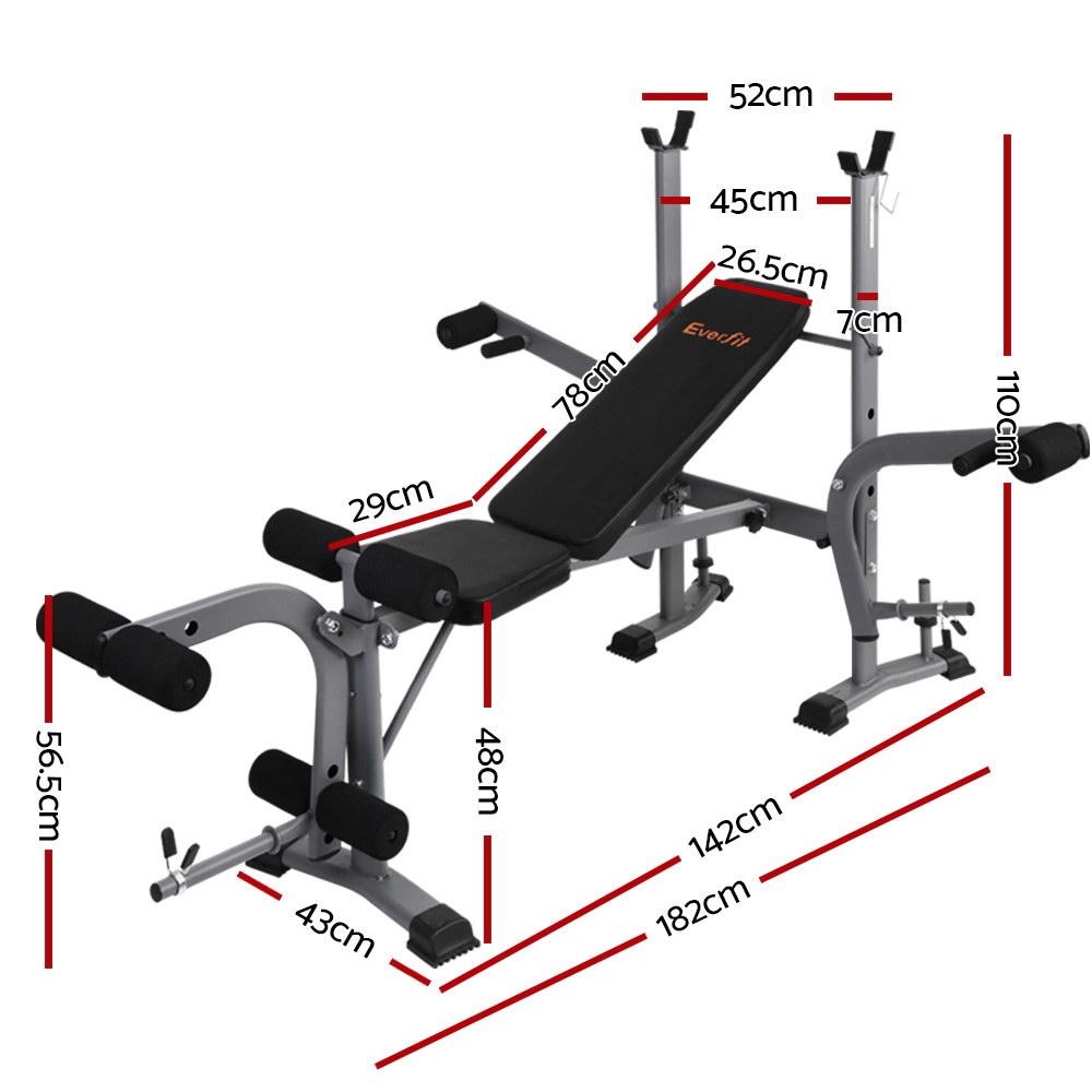 Banco de Pesas Everfit 8 en 1 Plegable Ajustable para Gimnasio en Casa