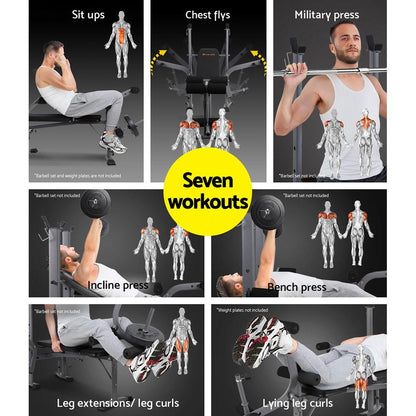Banco de Pesas Everfit 8 en 1 Plegable Ajustable para Gimnasio en Casa